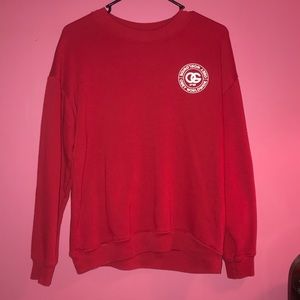 Red crew neck